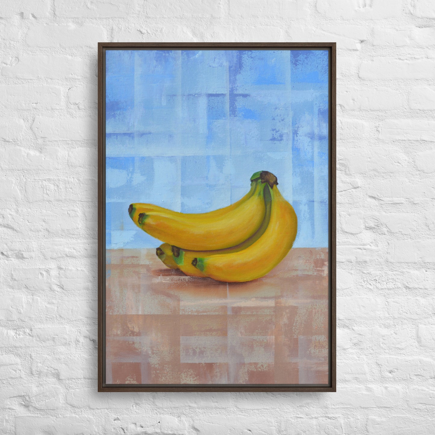 Still Life Fruit Painting of a Banana Framed Canvas