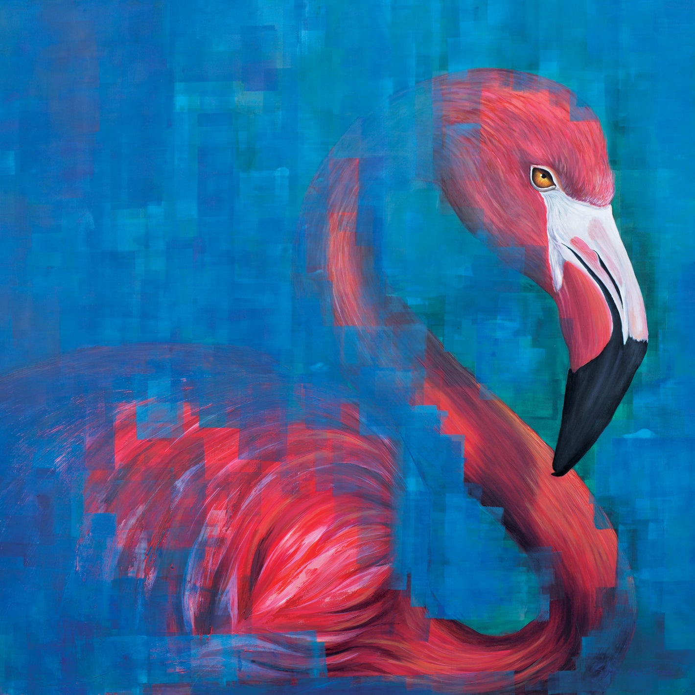 Flamingo painting by Shawn Dixon