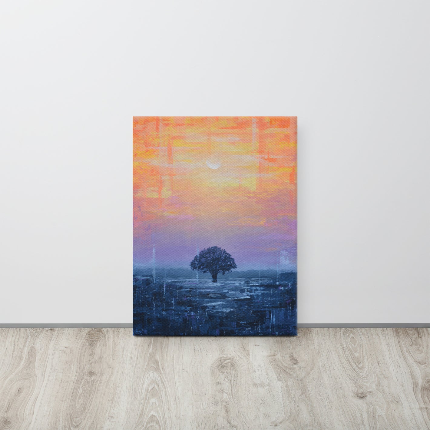 Plainfield Sunset Painting by Shawn Dixon wrapped canvas print