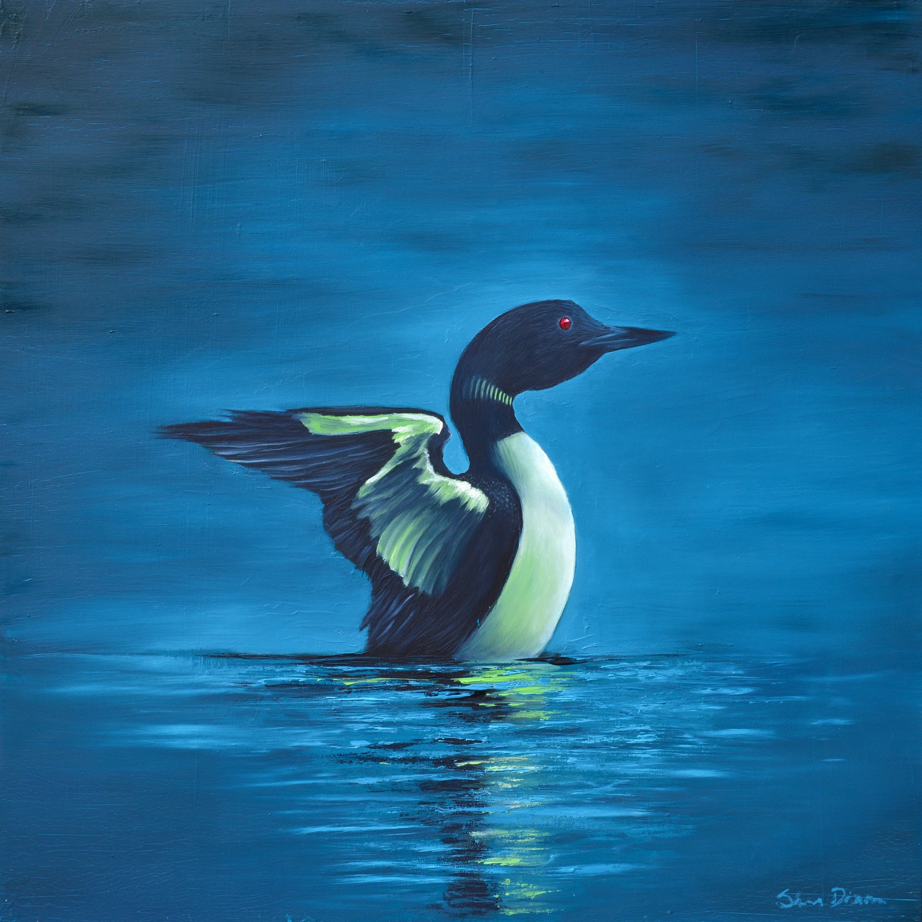 Morning loon painting