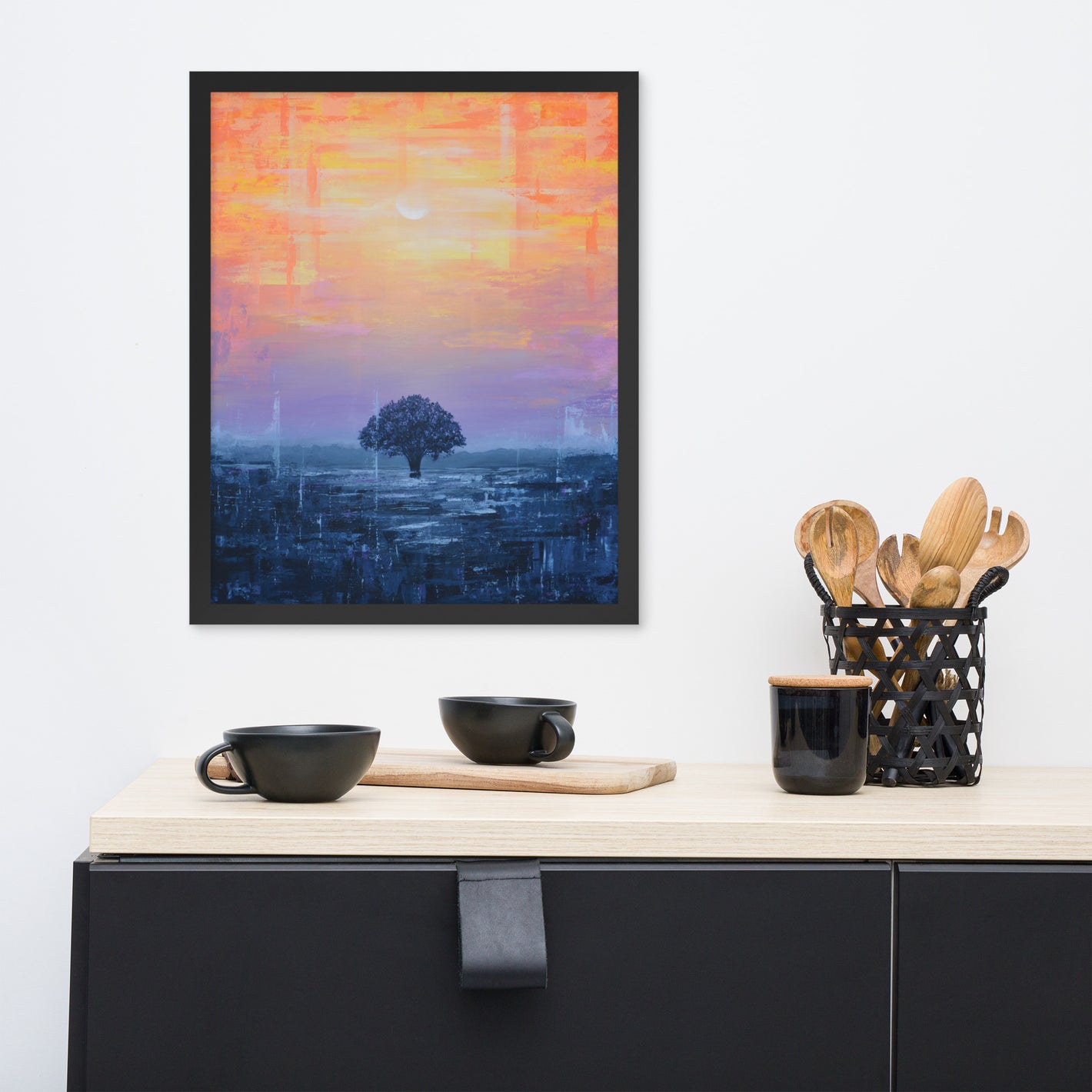 Plainfield Sunset Painting by Shawn Dixon framed fine art print