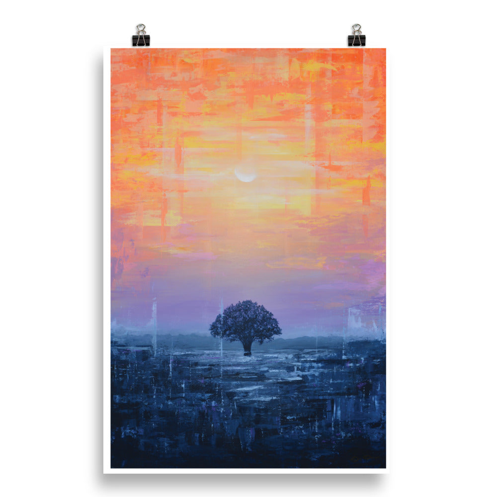 Plainfield Sunset Painting by Shawn Dixon print