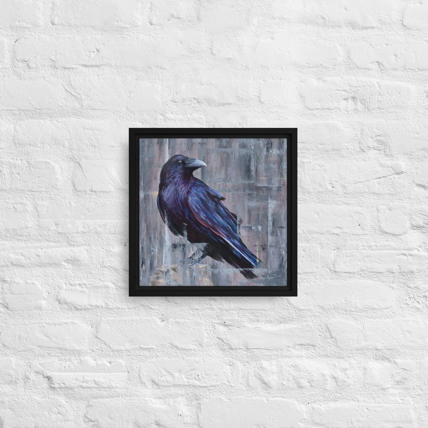 Raven Framed Canvas Print