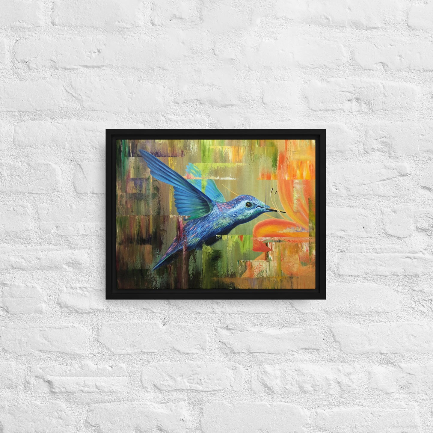 Hummingbird Framed Canvas Print