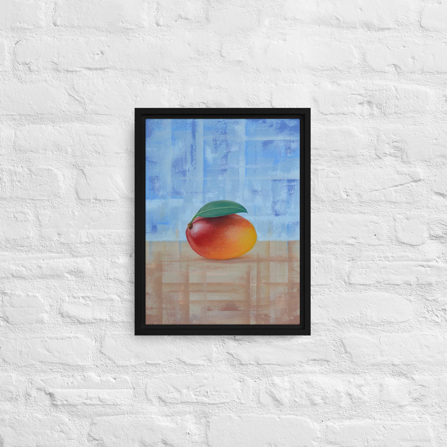 Still Life Fruit Painting of a Mango Framed Canvas