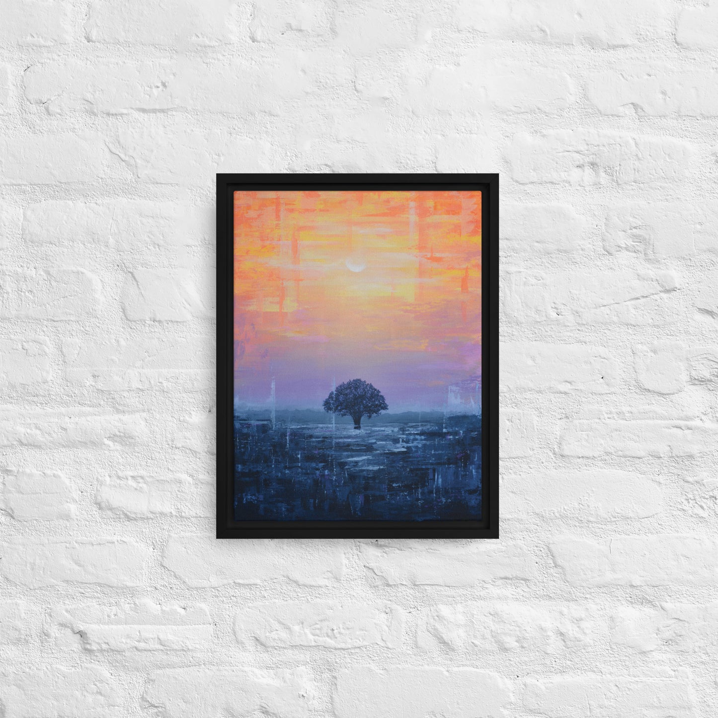 Framed Canvas Print of Plainfield Sunset