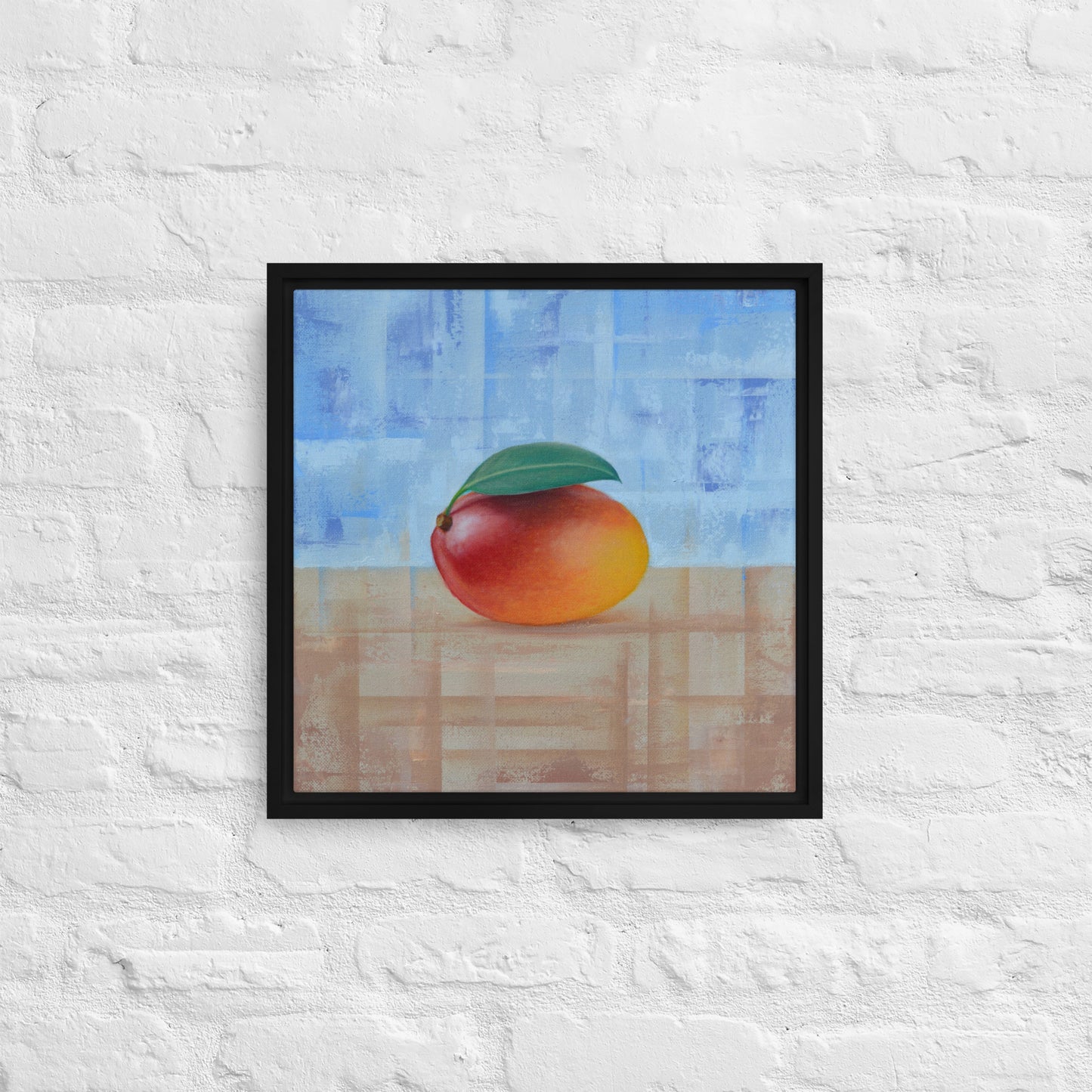 Still Life Fruit Painting of a Mango Framed Canvas