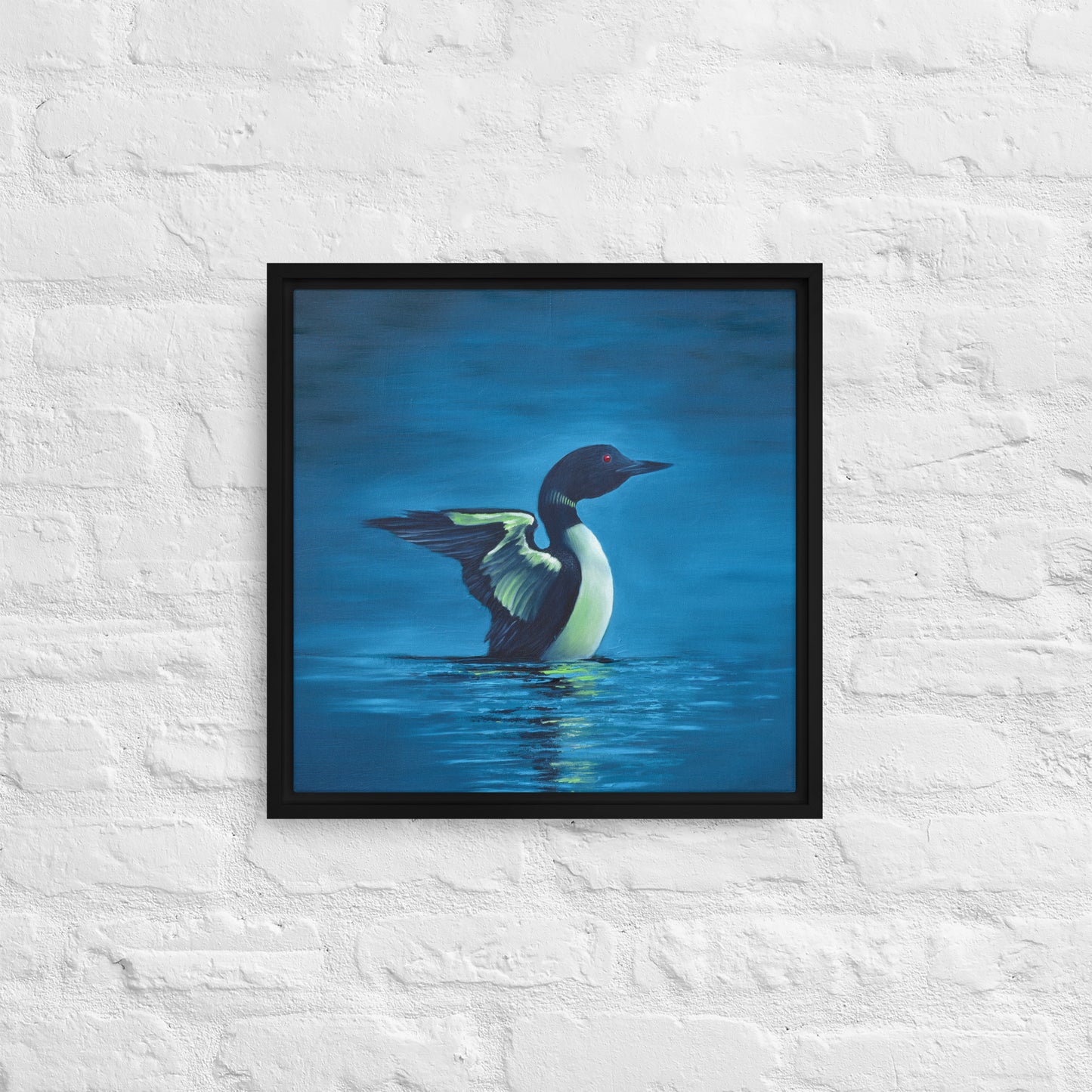 Early Loon Framed Canvas
