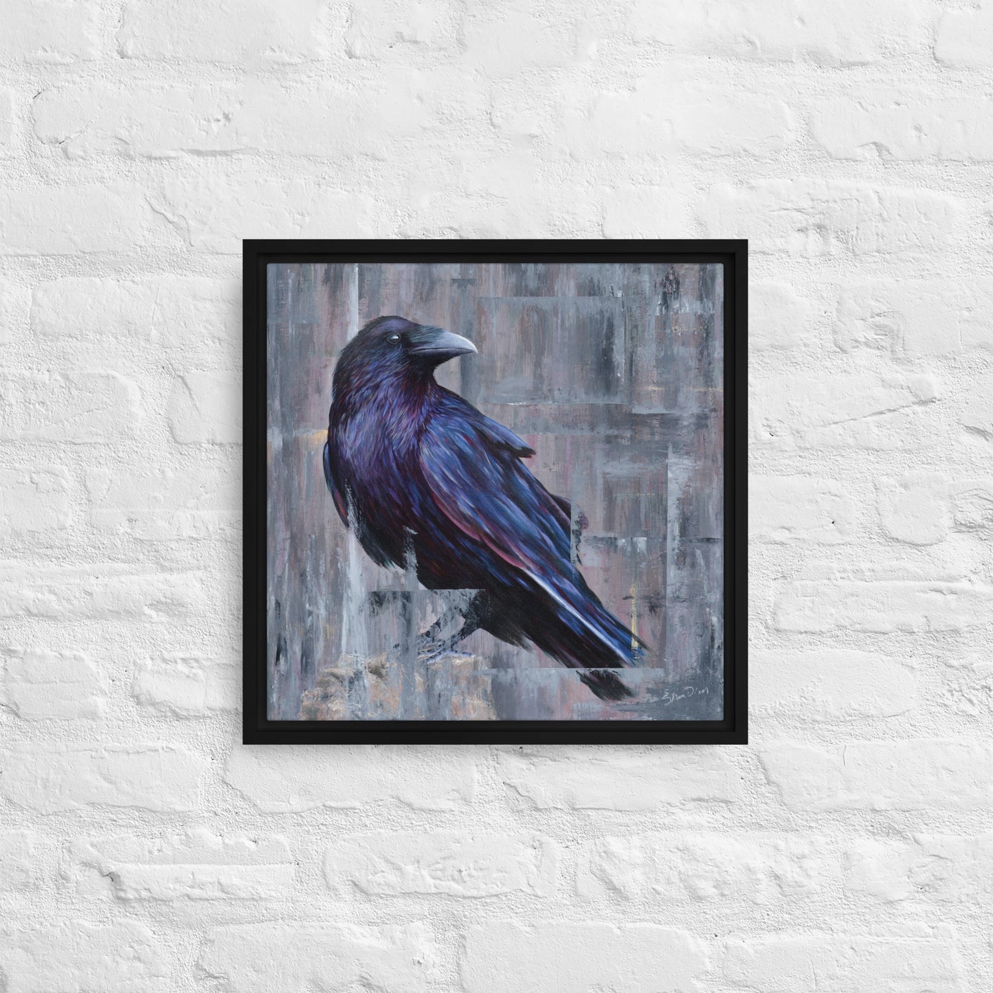 Raven Framed Canvas Print