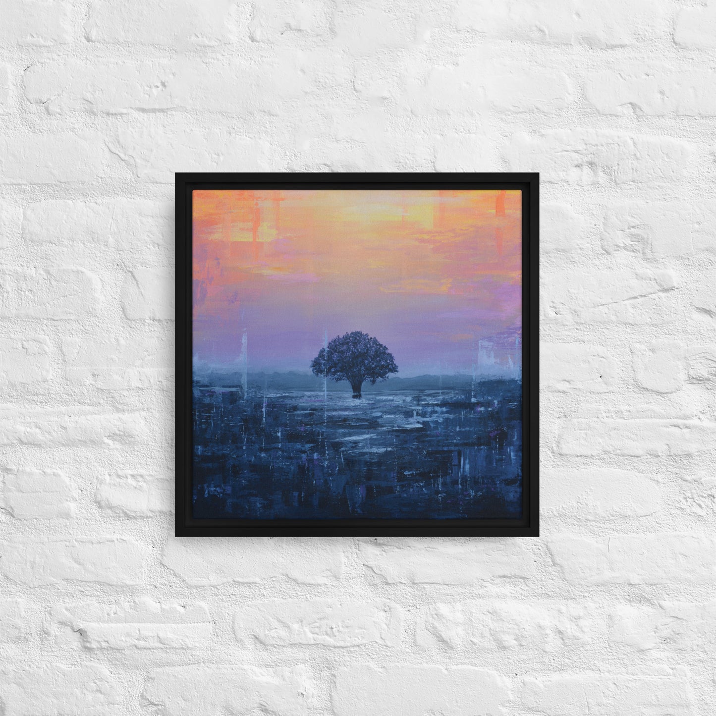 Framed Canvas Print of Plainfield Sunset