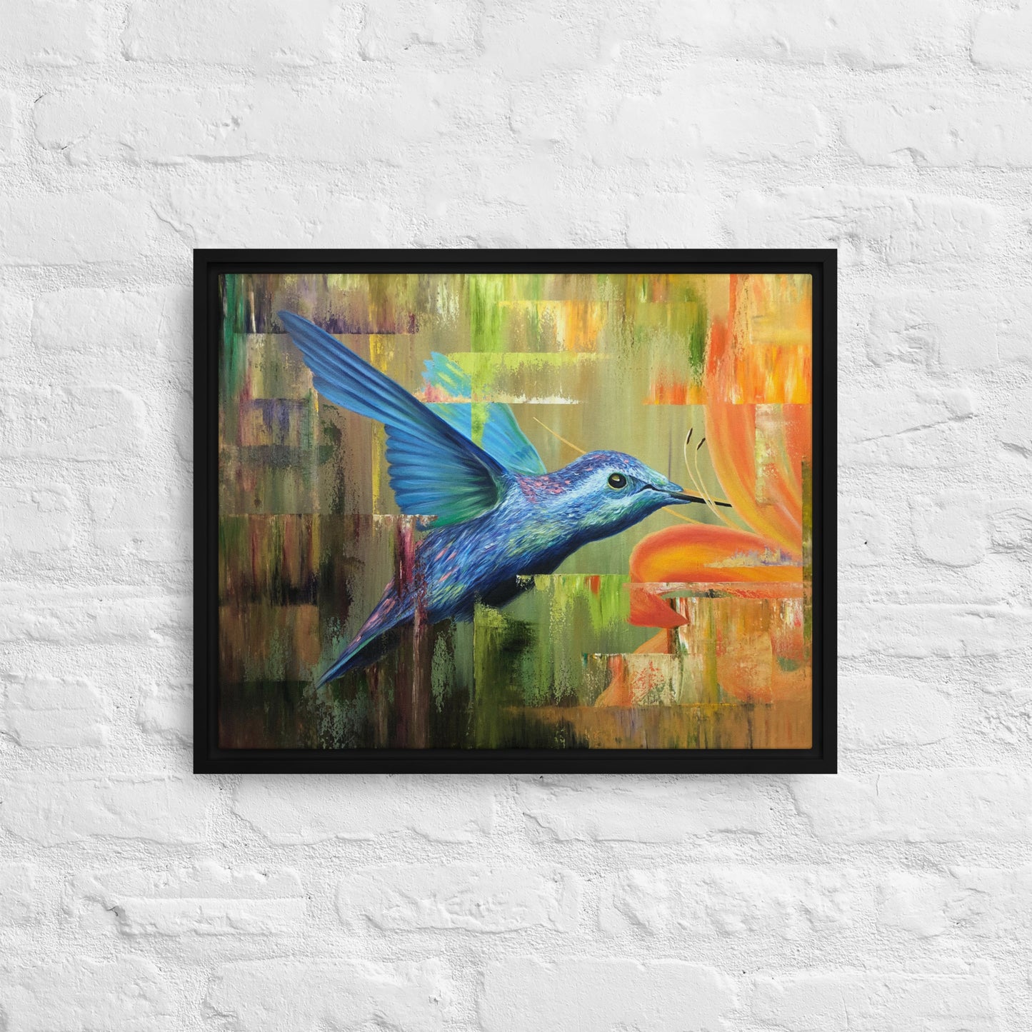 Hummingbird Framed Canvas Print