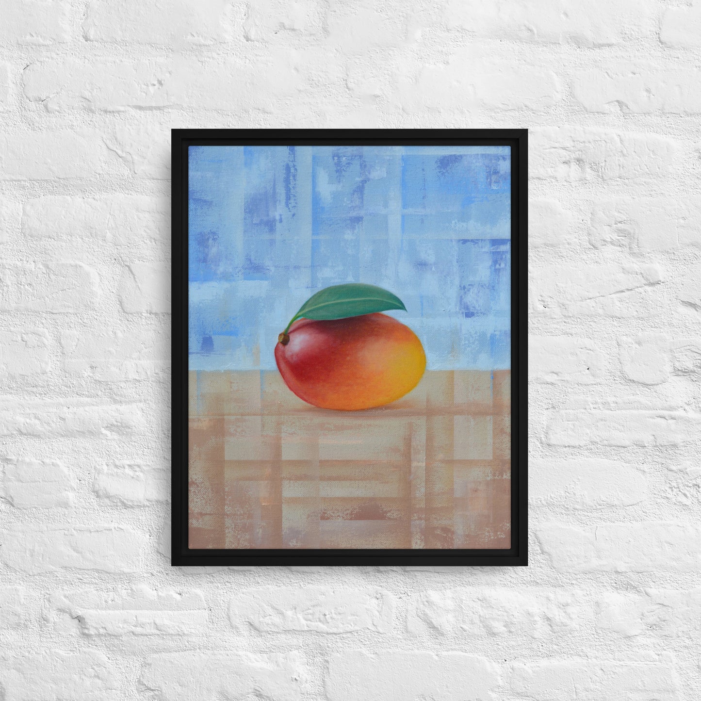 Still Life Fruit Painting of a Mango Framed Canvas