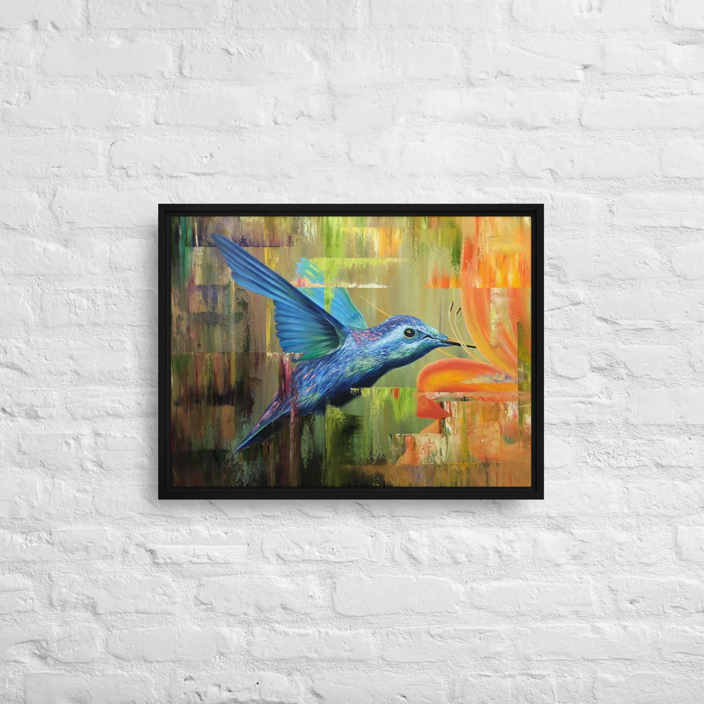 Hummingbird Framed Canvas Print