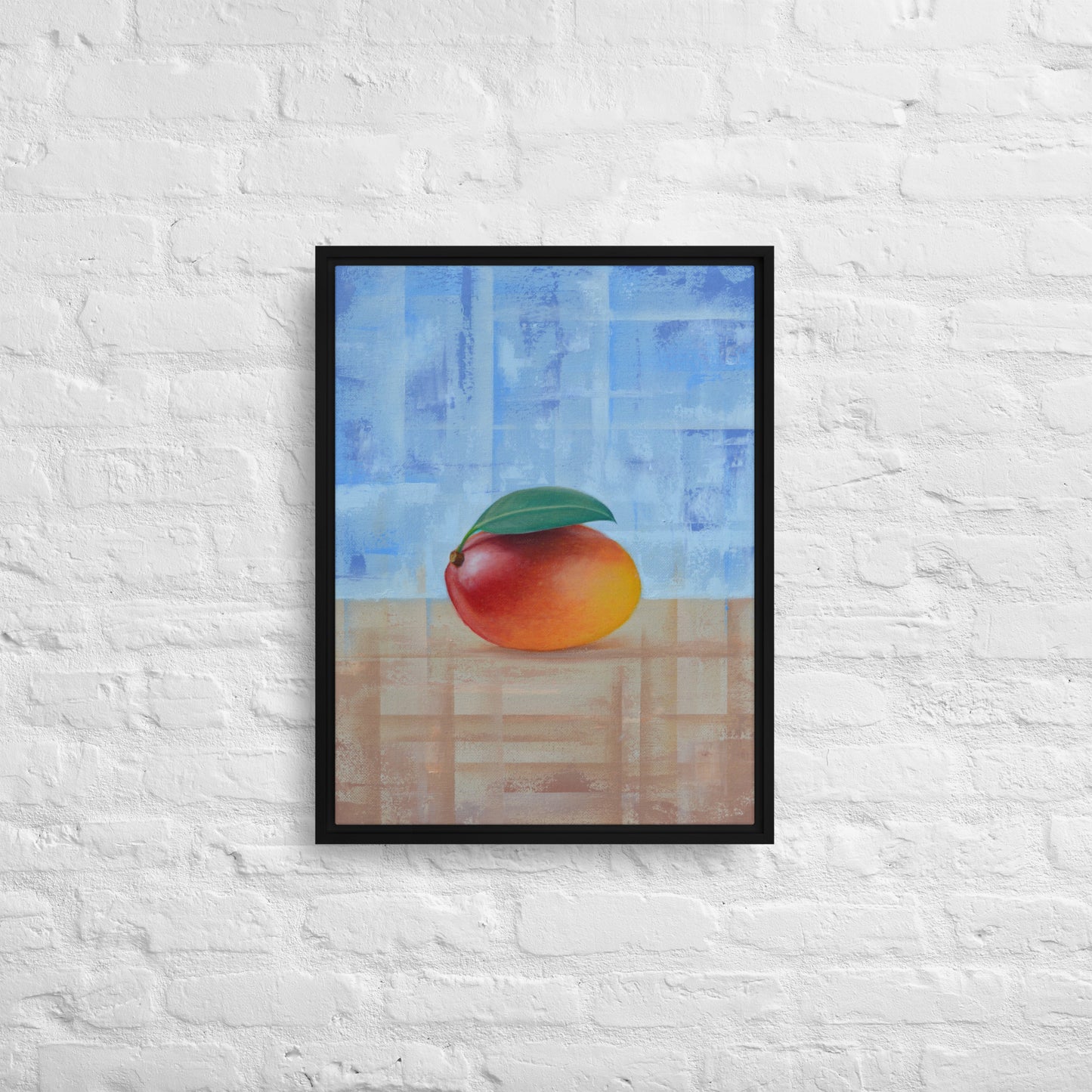 Still Life Fruit Painting of a Mango Framed Canvas