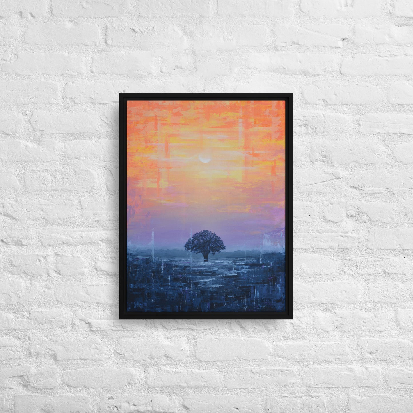 Framed Canvas Print of Plainfield Sunset