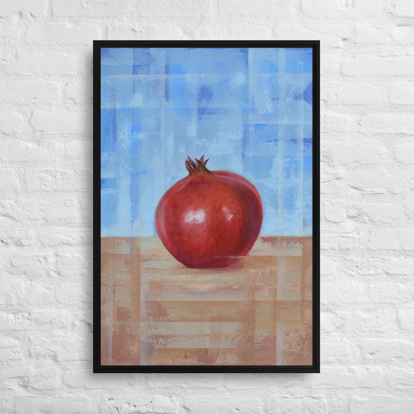 Still Life Fruit Painting Pomegranate Framed Canvas