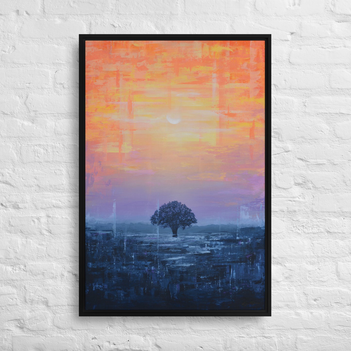 Framed Canvas Print of Plainfield Sunset