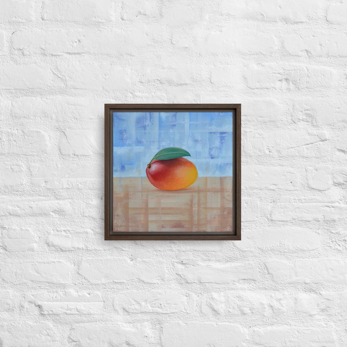 Still Life Fruit Painting of a Mango Framed Canvas