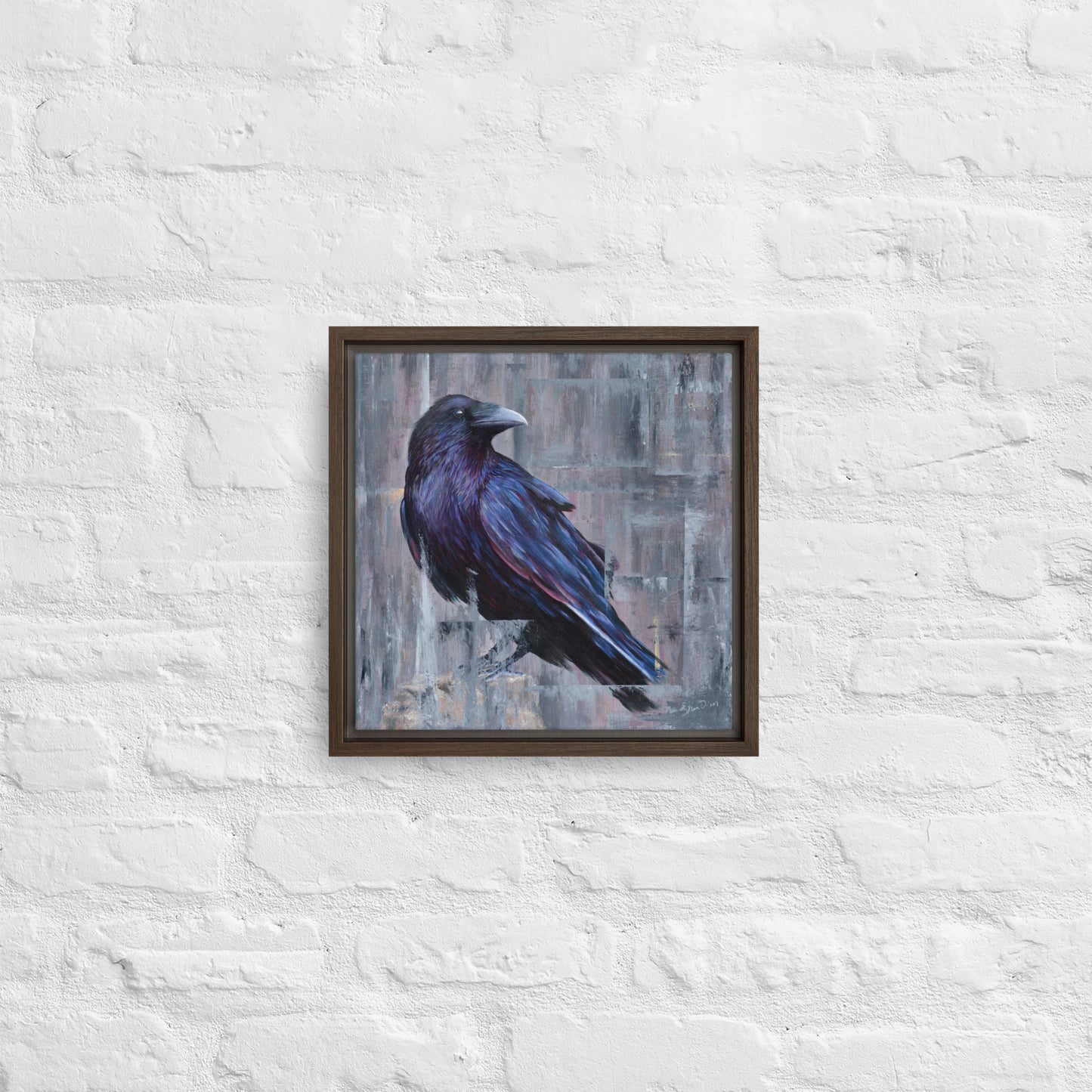 Raven Framed Canvas Print