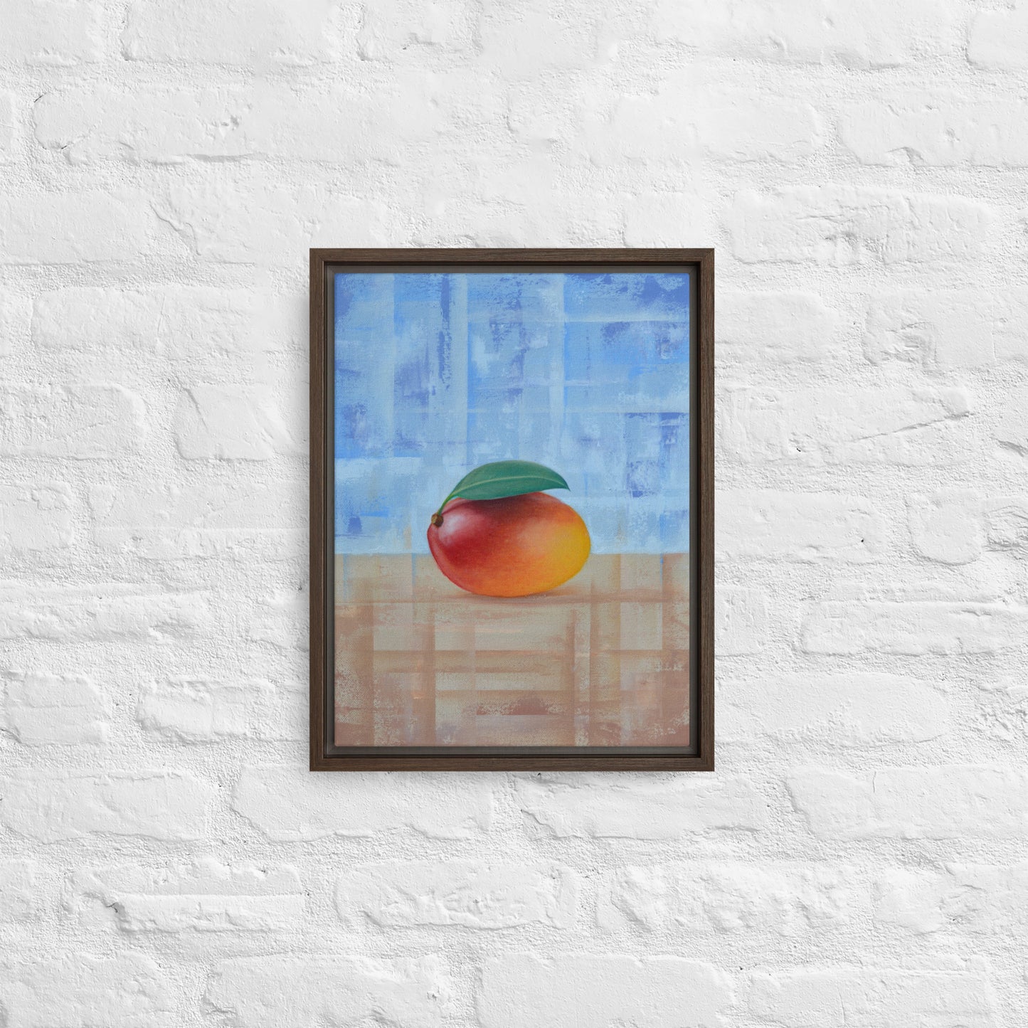 Still Life Fruit Painting of a Mango Framed Canvas