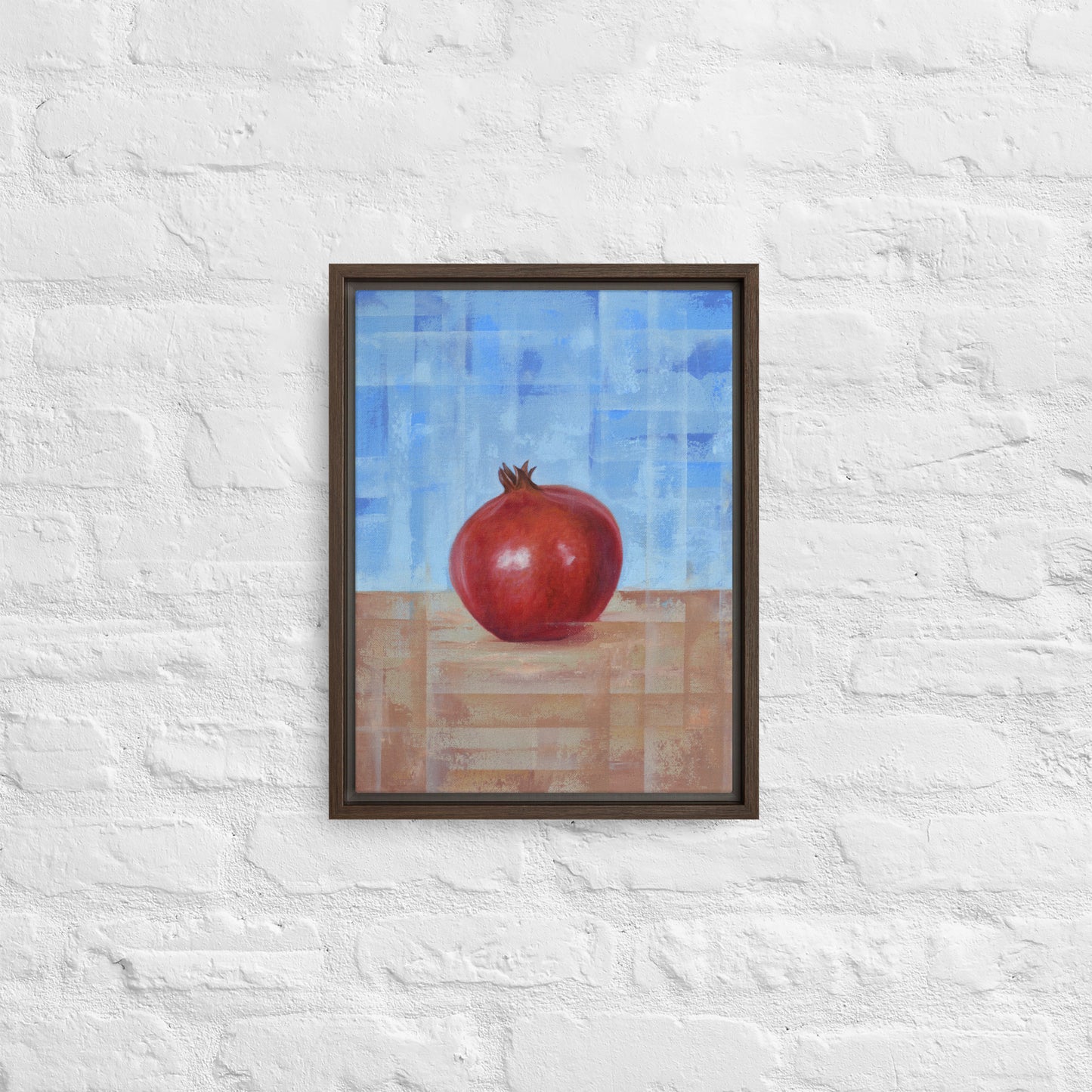 Still Life Fruit Painting Pomegranate Framed Canvas