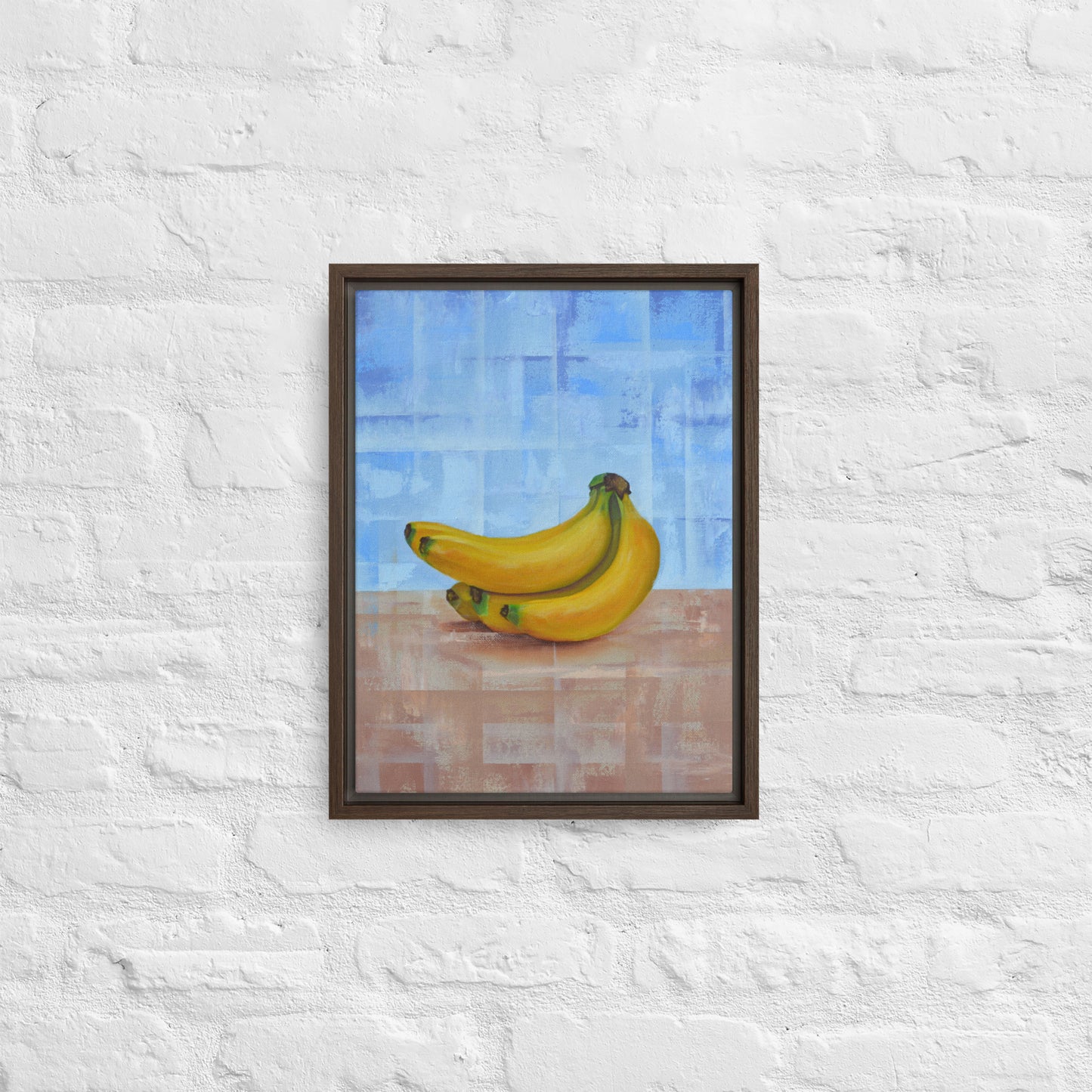 Still Life Fruit Painting of a Banana Framed Canvas