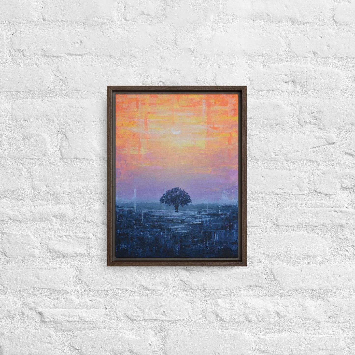 Framed Canvas Print of Plainfield Sunset