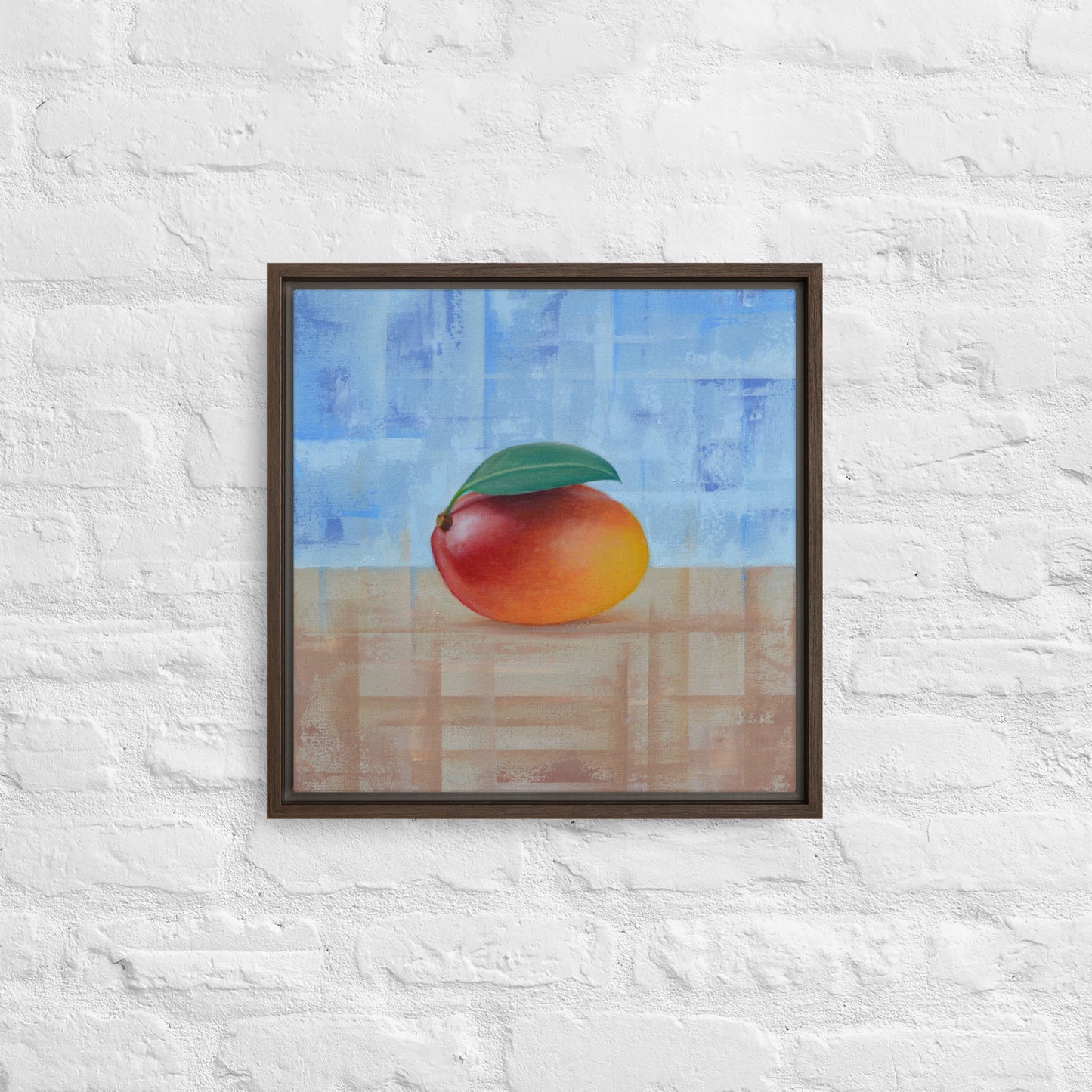 Still Life Fruit Painting of a Mango Framed Canvas