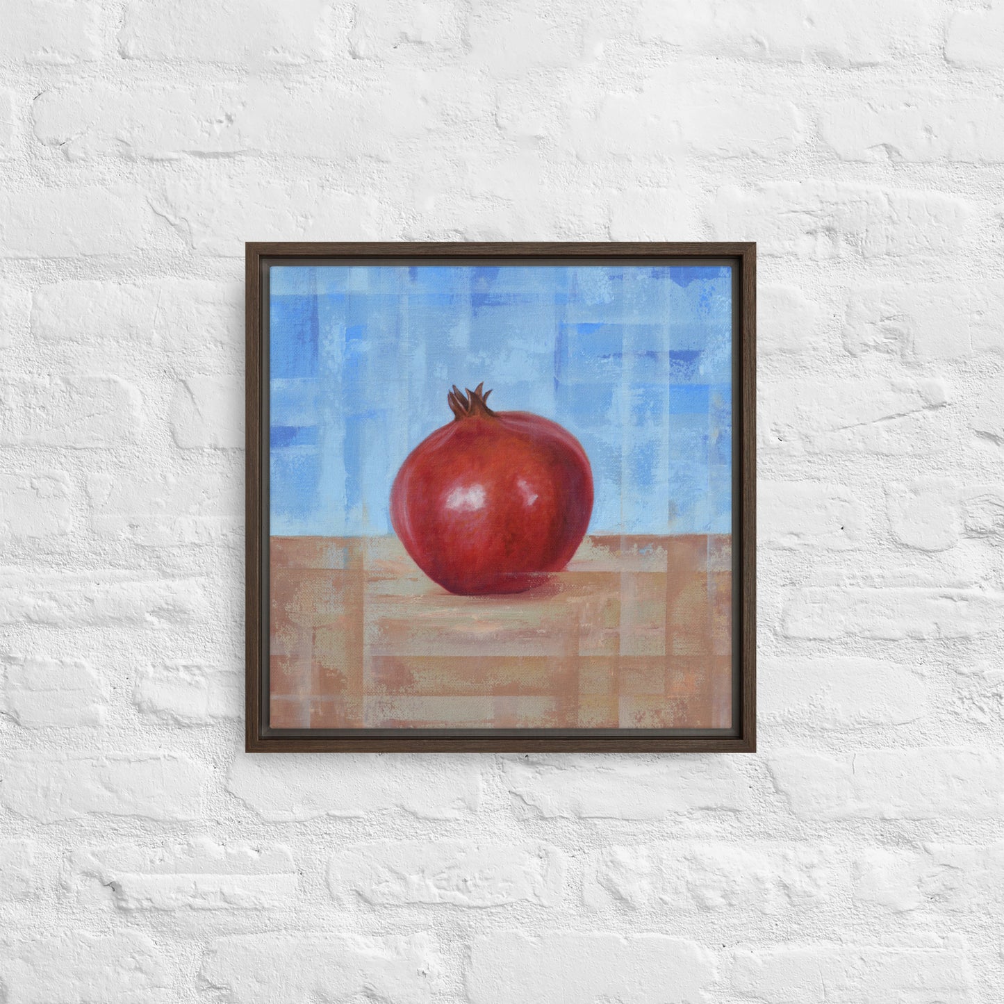 Still Life Fruit Painting Pomegranate Framed Canvas