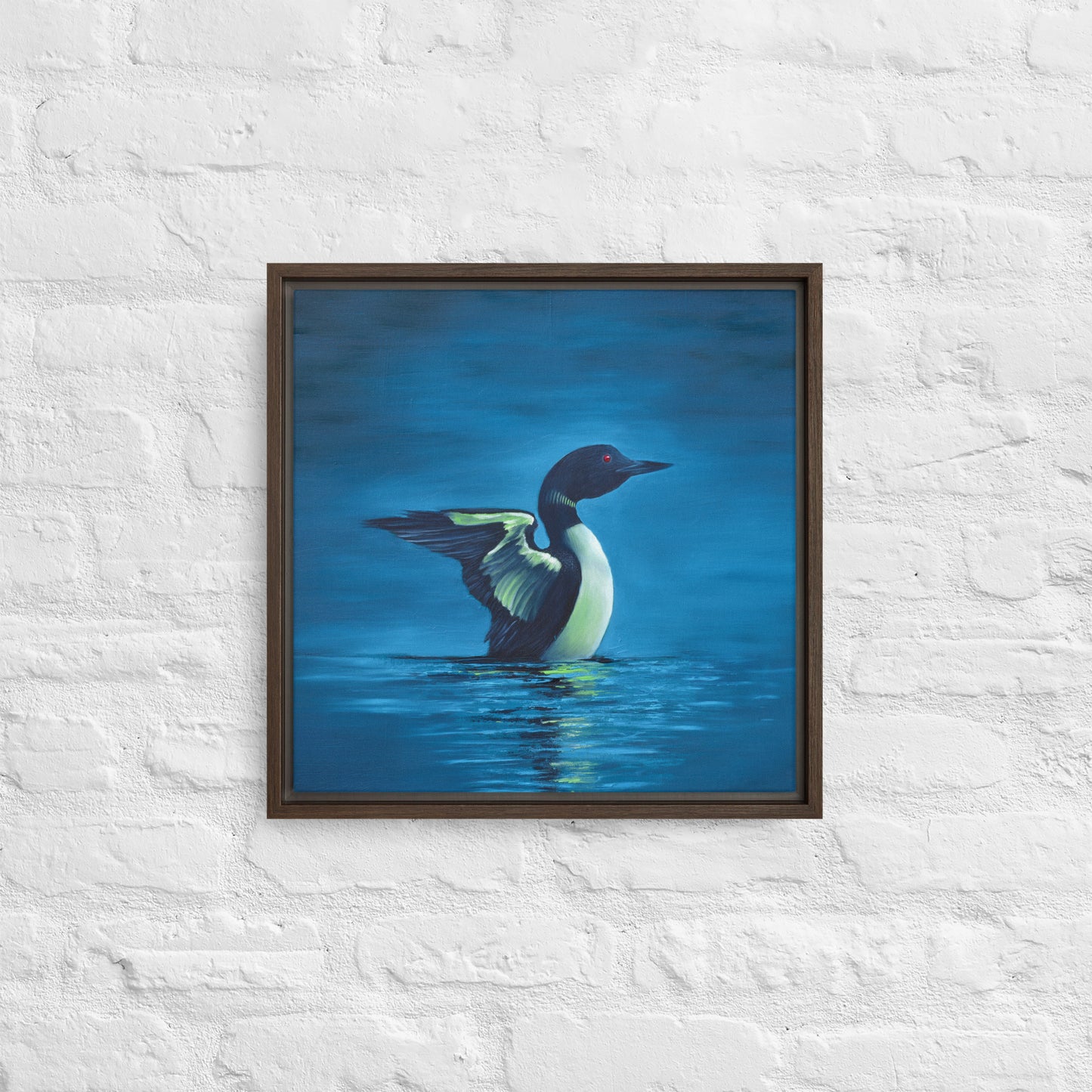 Early Loon Framed Canvas