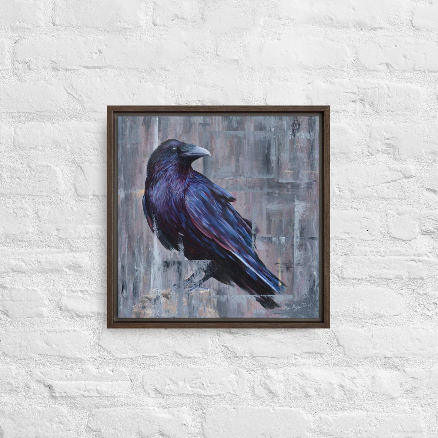 Raven Framed Canvas Print