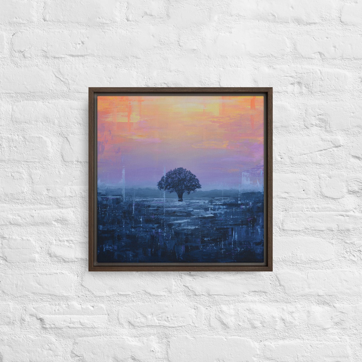 Framed Canvas Print of Plainfield Sunset