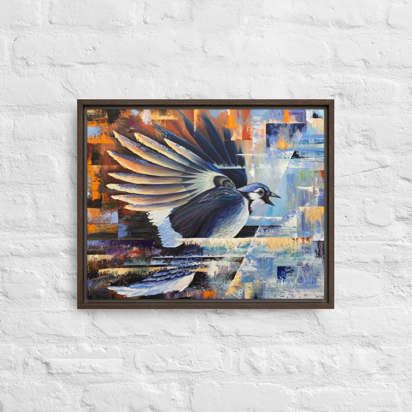 Blue Jay Framed Canvas