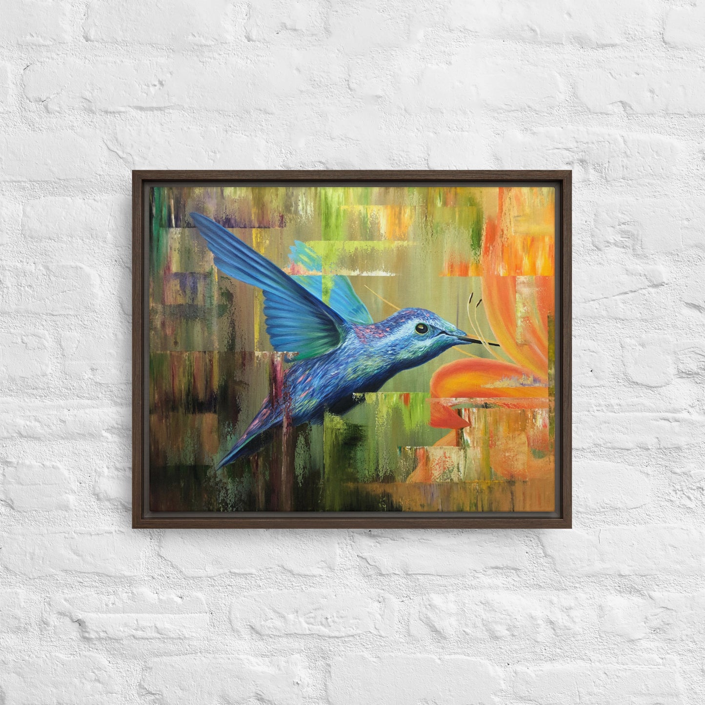 Hummingbird Framed Canvas Print