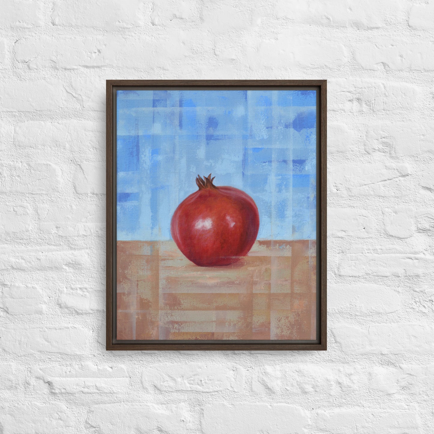 Still Life Fruit Painting Pomegranate Framed Canvas