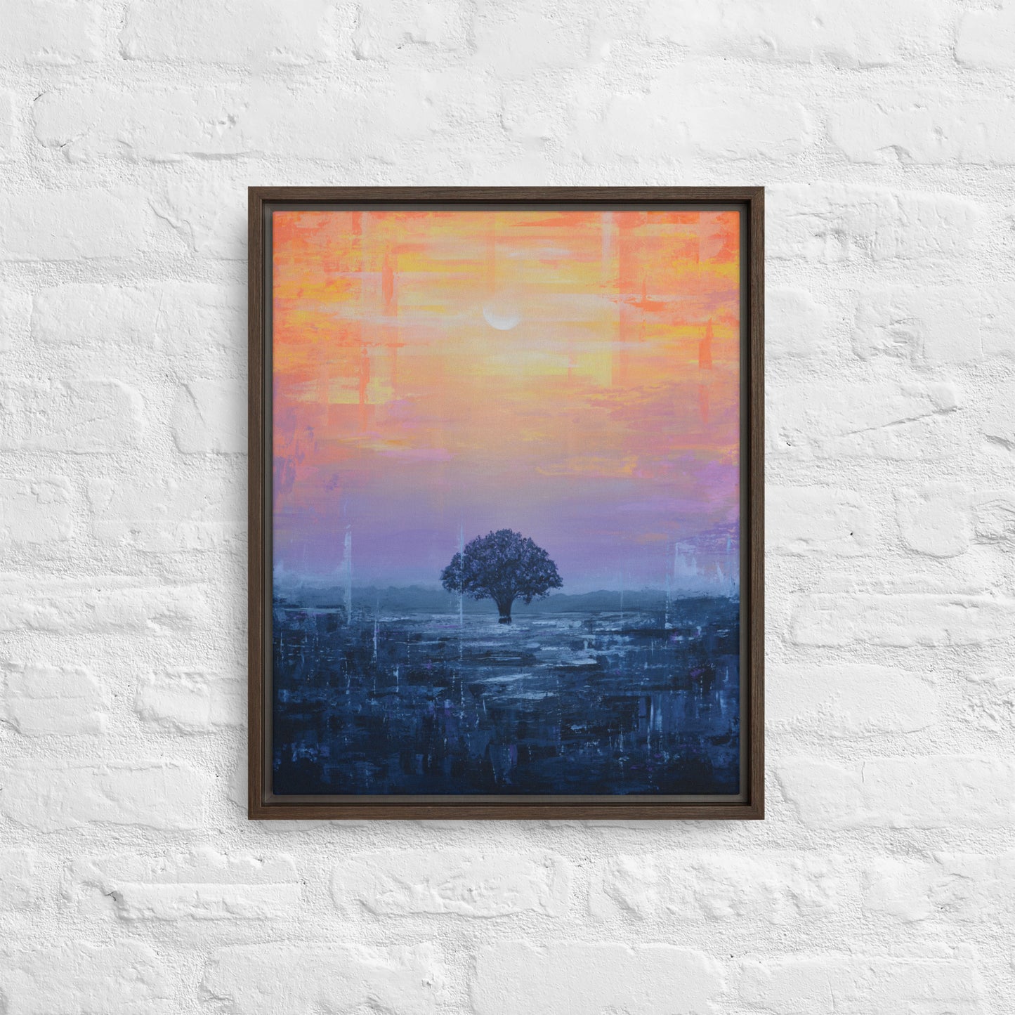 Framed Canvas Print of Plainfield Sunset