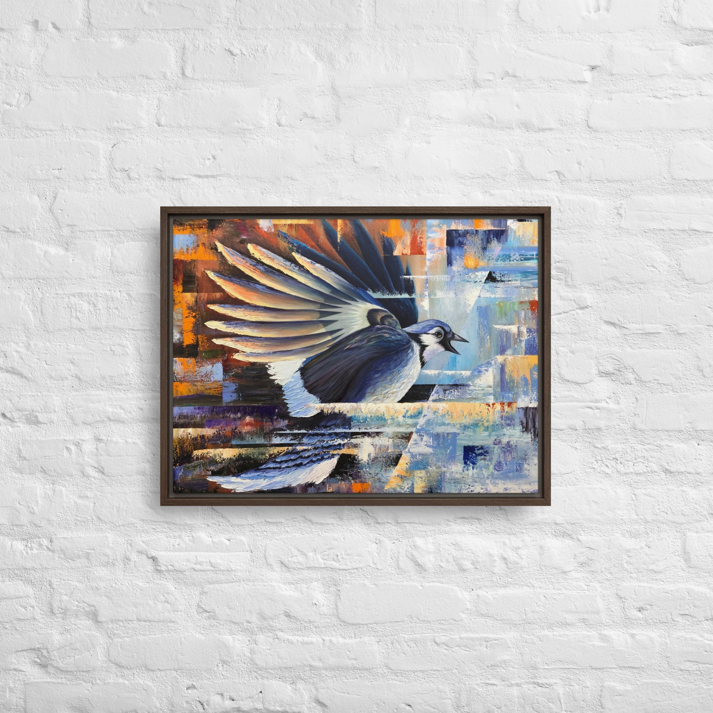 Blue Jay Framed Canvas