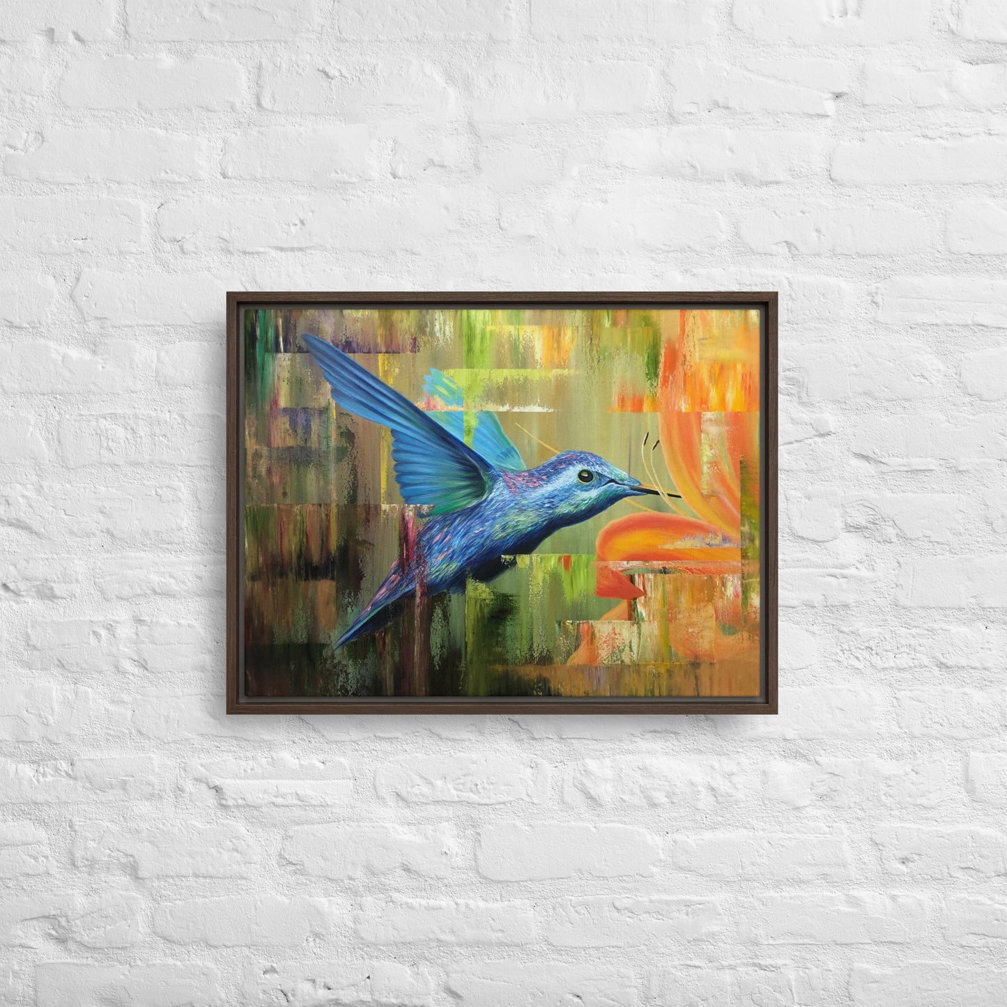 Hummingbird Framed Canvas Print