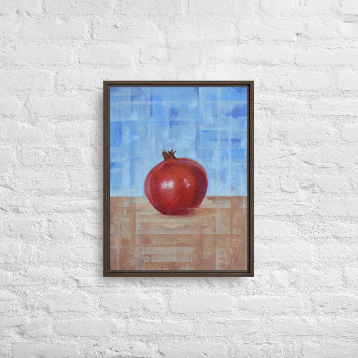 Still Life Fruit Painting Pomegranate Framed Canvas