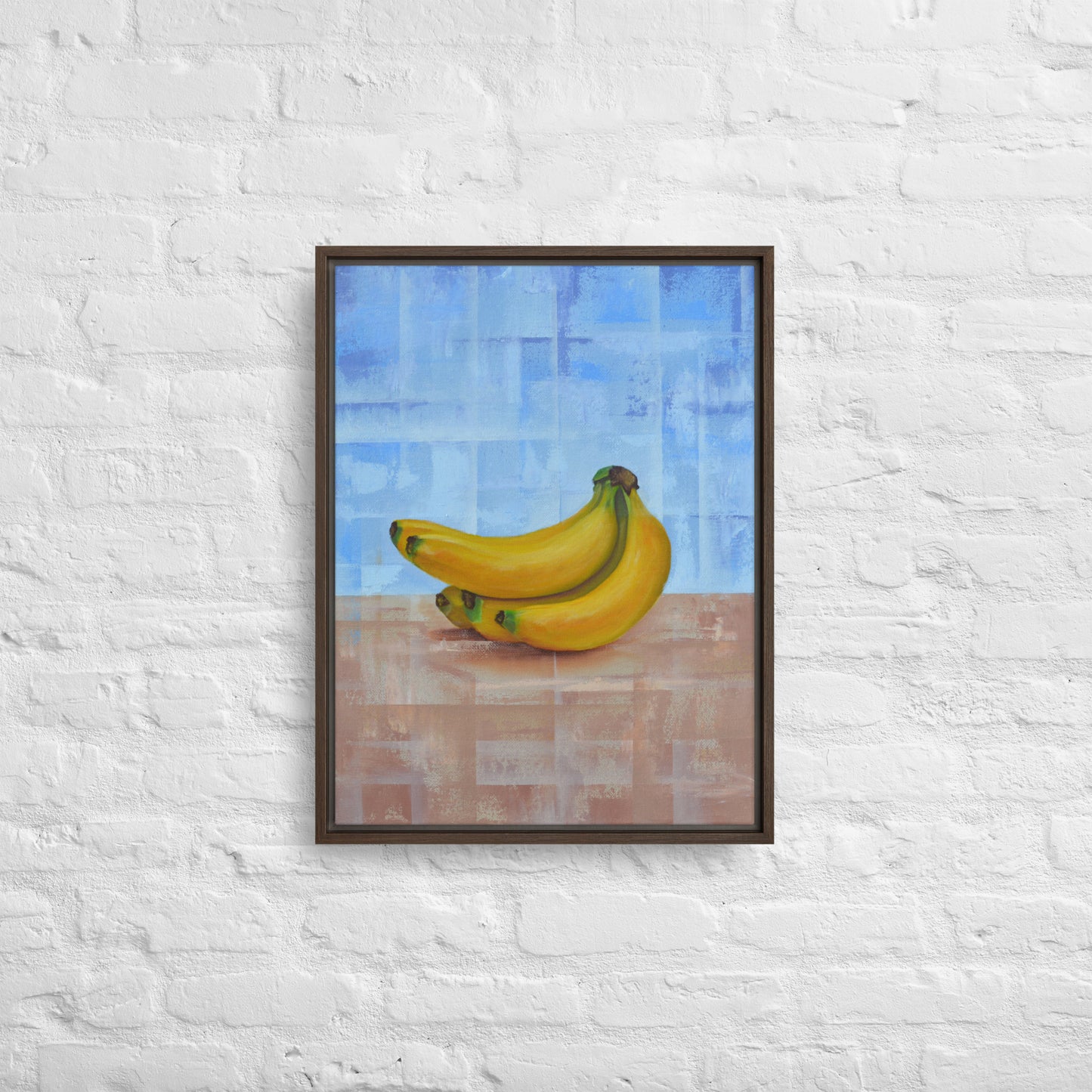 Still Life Fruit Painting of a Banana Framed Canvas