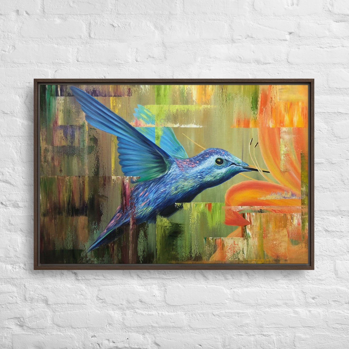 Hummingbird Framed Canvas Print