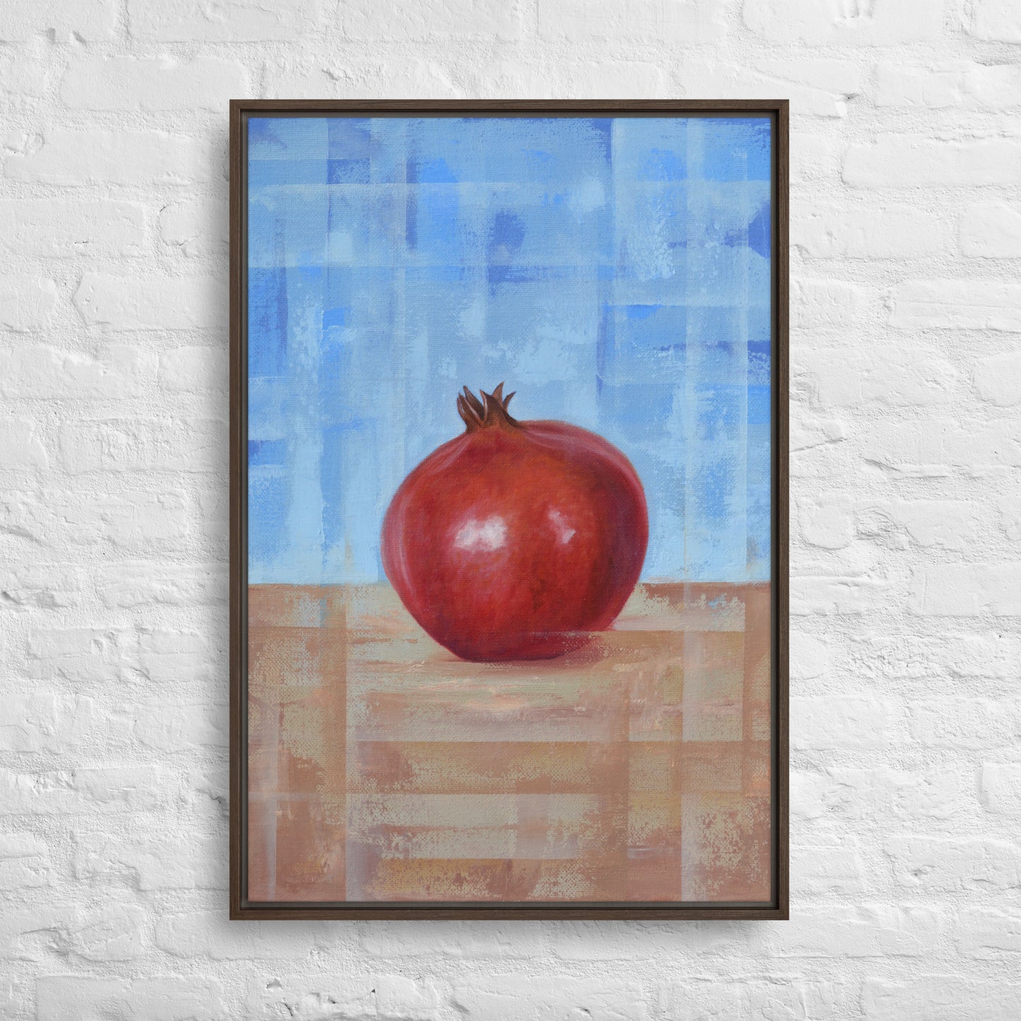 Still Life Fruit Painting Pomegranate Framed Canvas