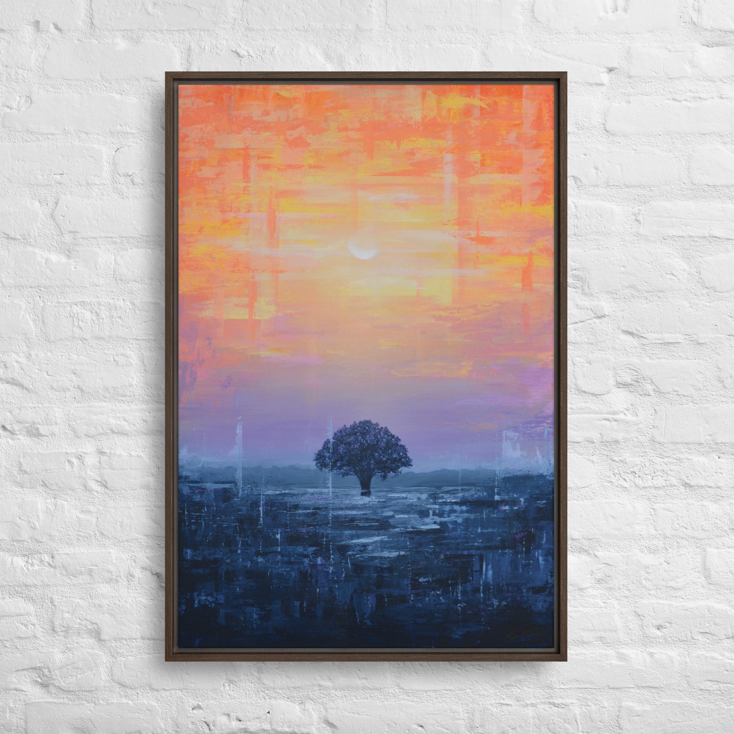 Framed Canvas Print of Plainfield Sunset