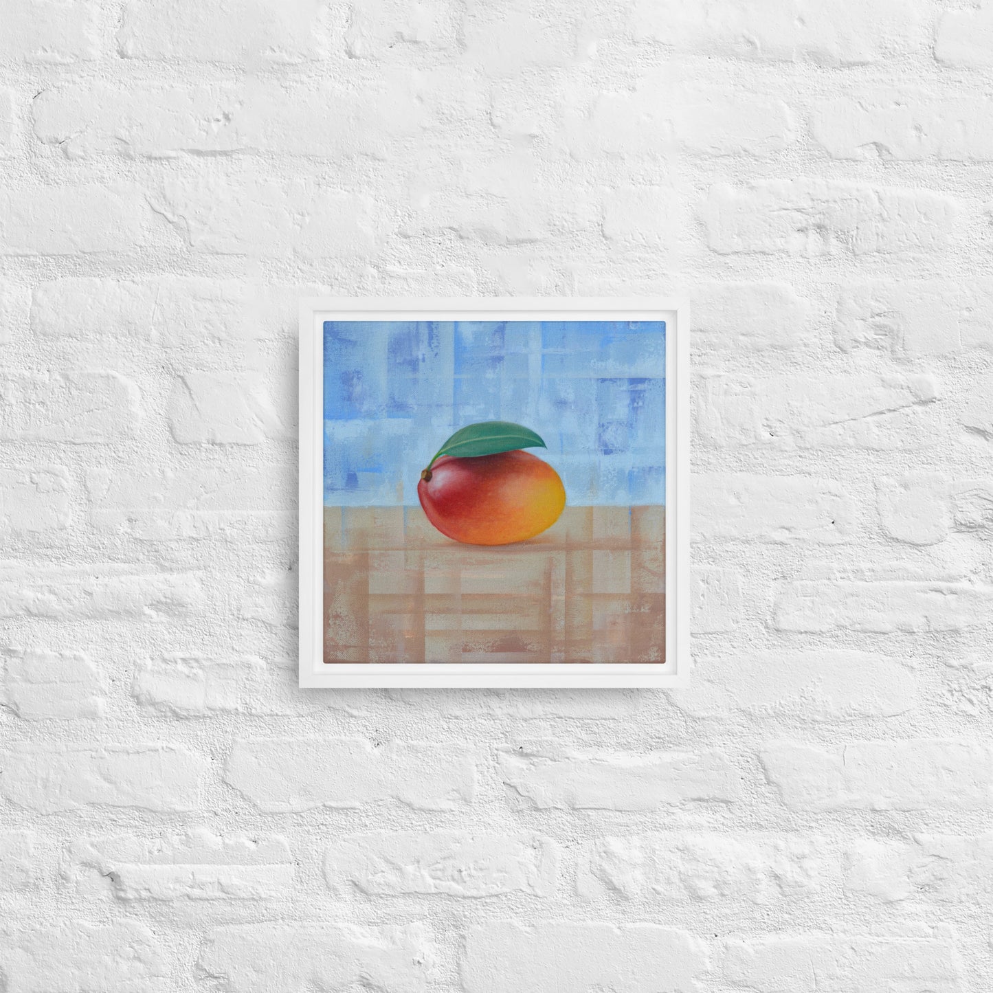 Still Life Fruit Painting of a Mango Framed Canvas