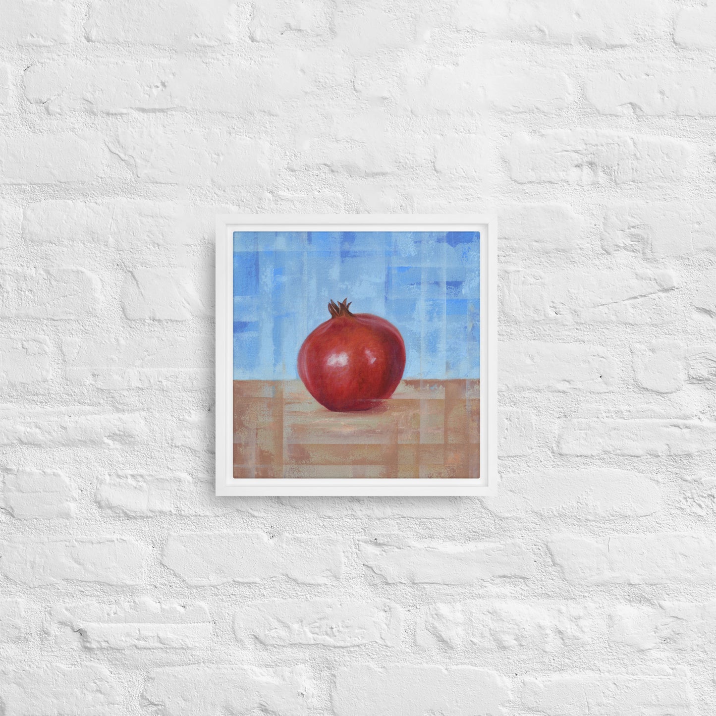 Still Life Fruit Painting Pomegranate Framed Canvas