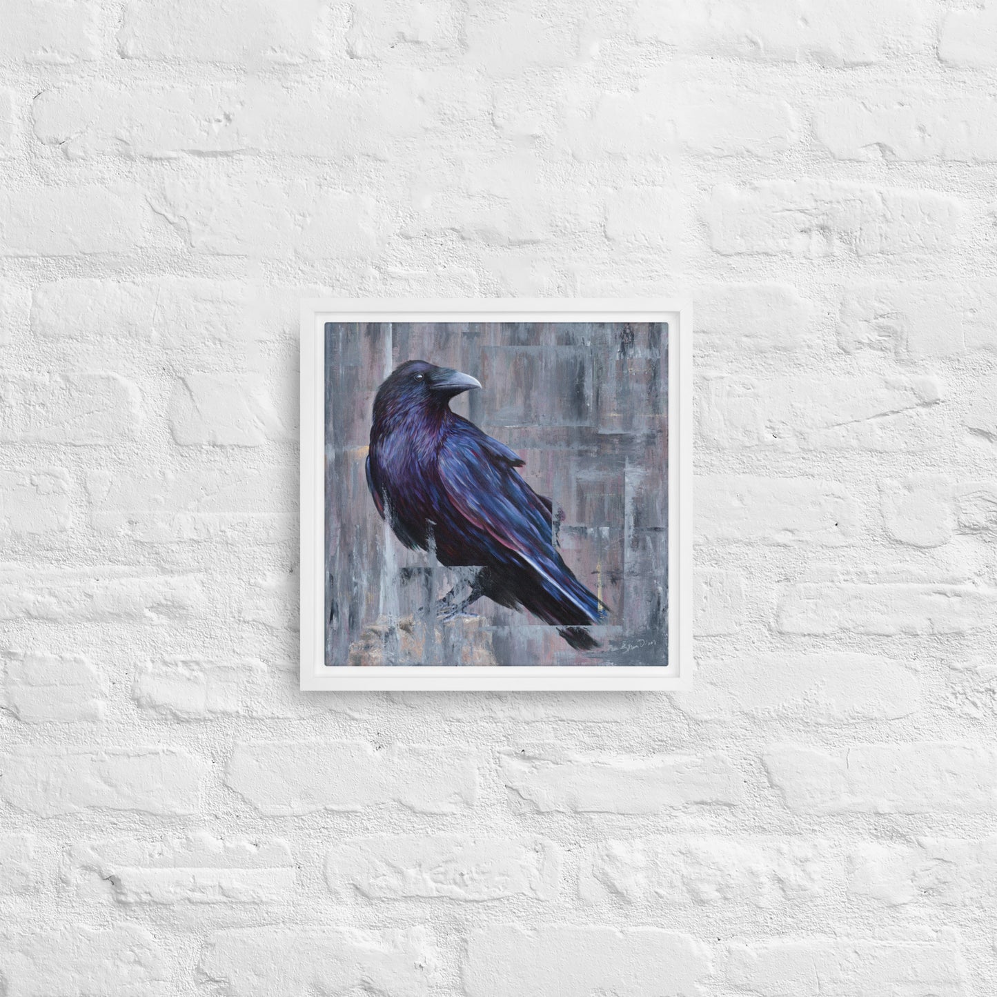 Raven Framed Canvas Print