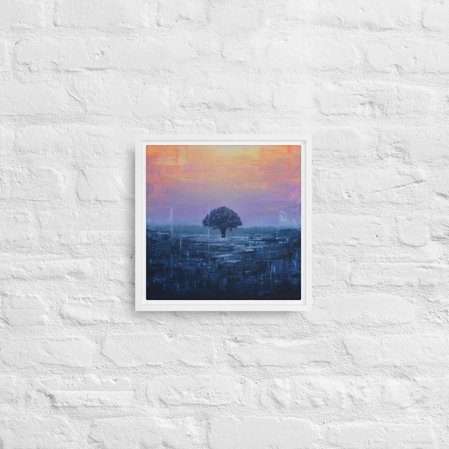 Framed Canvas Print of Plainfield Sunset