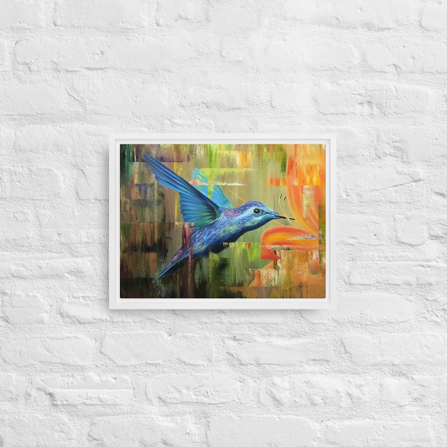 Hummingbird Framed Canvas Print