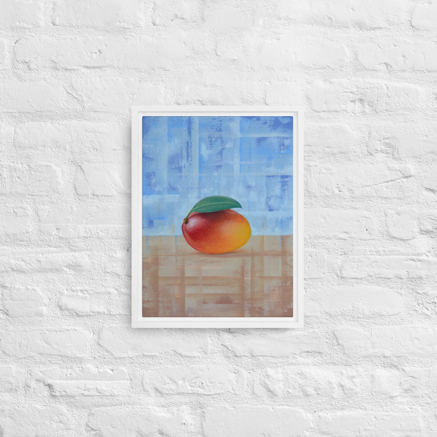 Still Life Fruit Painting of a Mango Framed Canvas