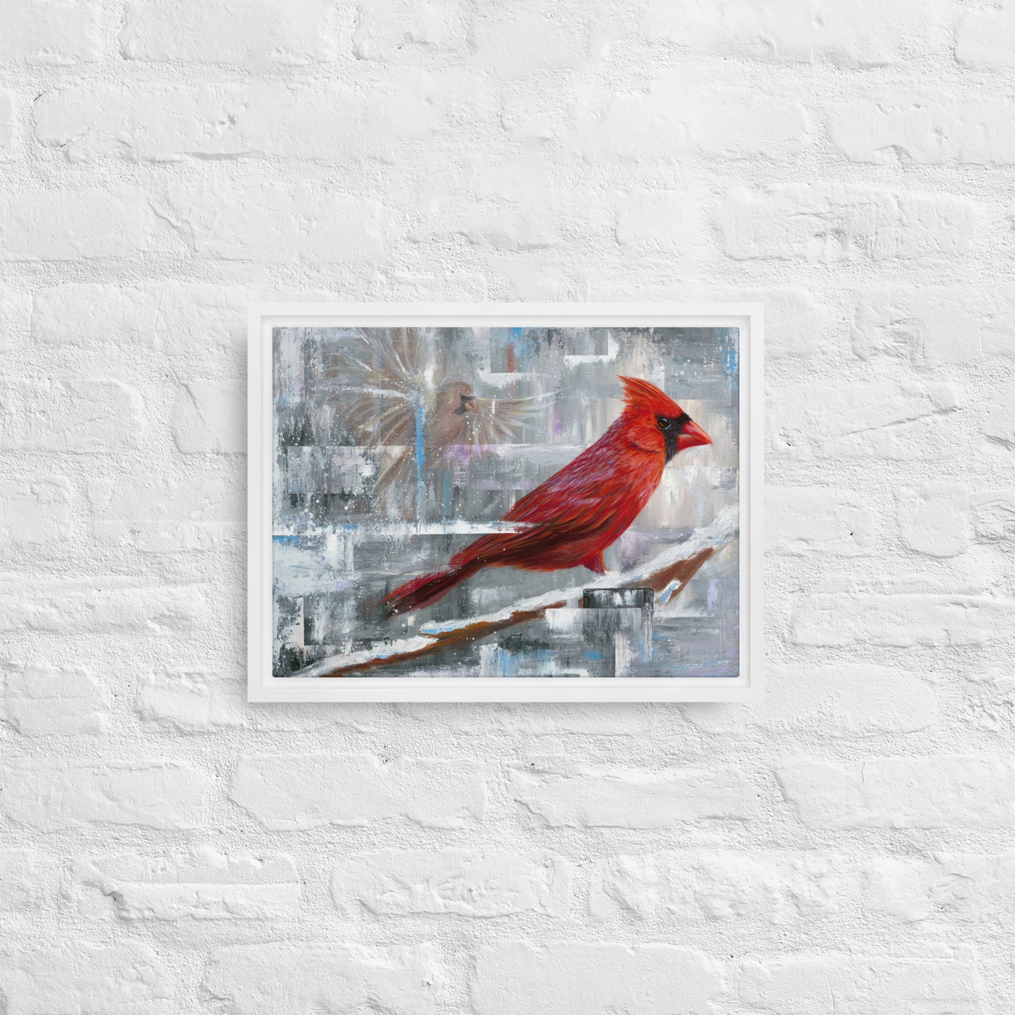 Cardinal Framed Canvas Print